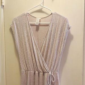 Dress Pink (blush) and White Vertical Stripe